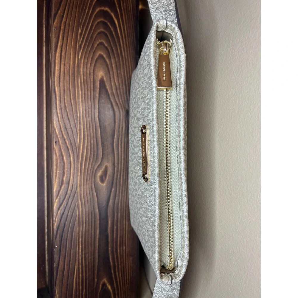 Michael Kors Pale Gold Metallic Signature Logo Belt Bag Fanny Pack